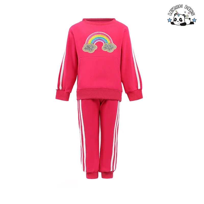 LEZONKIDS - Wholesale Children Clothing Set Autumn Cotton Sweatshirt and Jogger Boys Clothing Set
